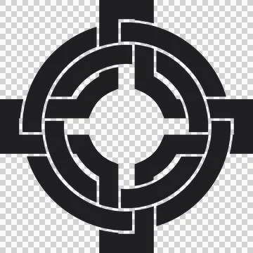 Celtic symbol, cross in circle, black Ilustração Stock