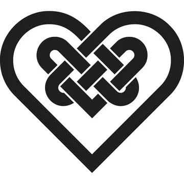 Celtic symbol, heart, black イラスト素材