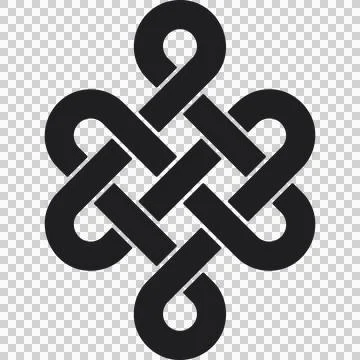 Celtic symbol made with celtic knots, black Illustrazione stock
