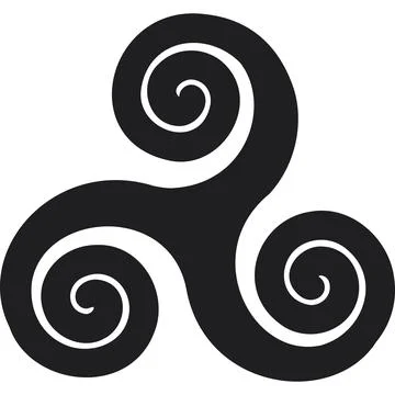 Celtic symbol, triskele, black Stock Illustration