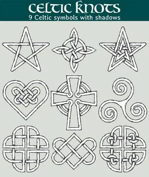Celtic symbols with shadows Stock Illustration