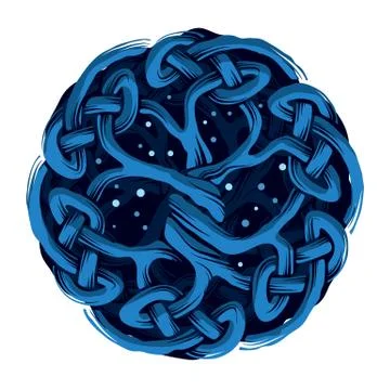 Celtic Tree of Life, mistyc night Stock Illustration