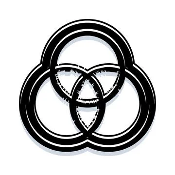 Celtic trinity knot interlaced rings isolated logo Stockillustratie