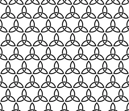 Celtic triquetra pattern seamless tile, endlessly expandable in all directions Stock Illustration