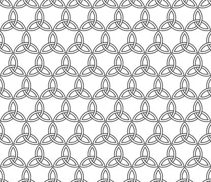 Celtic triquetra pattern tile, seamlessly expandable in all directions Stock Illustration