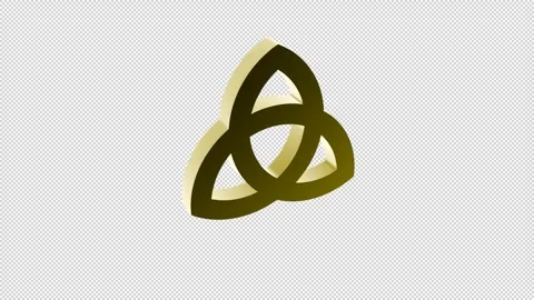 Celtic triquetra trinity knot isolated on transparent background. HD footage Stock Footage 280420159