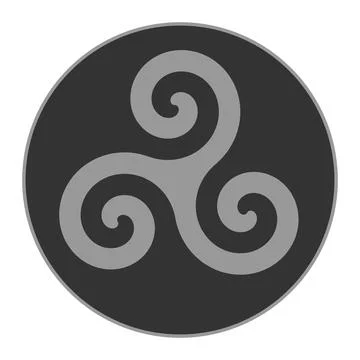 Celtic triskelion spiraling inside a circle Stock Illustration