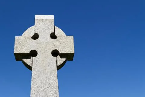 Celtic Ttone Cross with Text Space Stock Photos