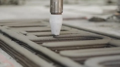Cement 3D Printing printing static shot 50fps Vídeos de archivo 246373743