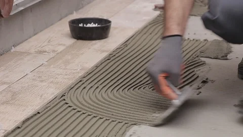 Cement adhesive Stock Footage 111865268