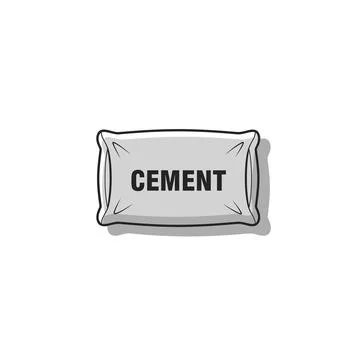 Cement bag building material icon construction industry graphic Stock Illustration