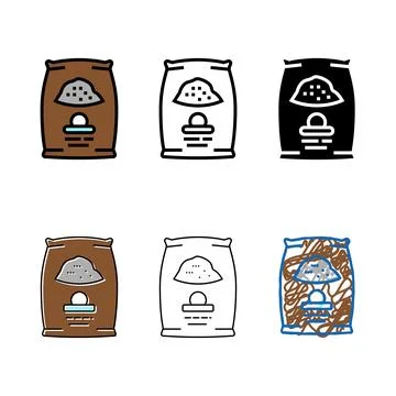 Cement bag color icon vector stylized Stock Illustration