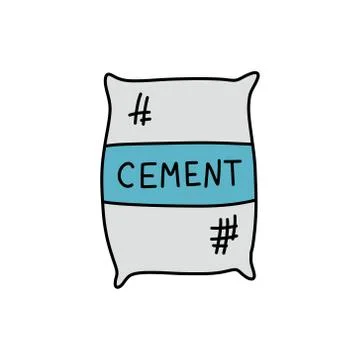 Cement bag doodle icon, vector illustration Stock Illustration
