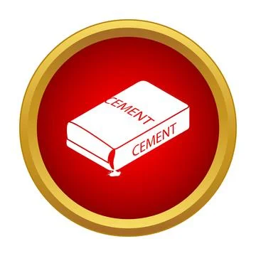 Cement bag icon representing building material and construction Stock Illustration
