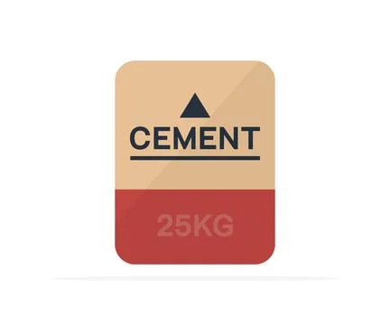 Cement bag, package design, logo design. Production warehouse with bags. Stock Illustration