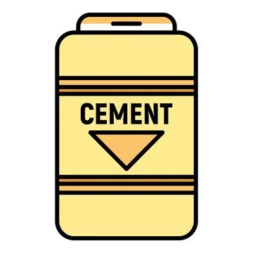Cement bag representing construction and building material supply Stock Illustration