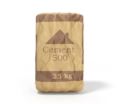 Cement bag on white background 3D rendering image on white Stock Illustration