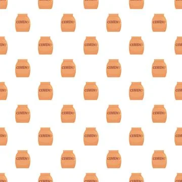 Cement bags repeating seamless pattern construction background Stock Illustration