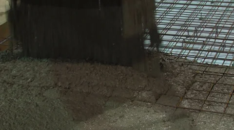 Cement being Poured into Frame Stock Footage 31745992
