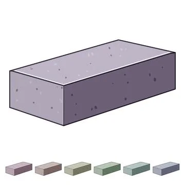 Cement block building material flat cartoon graphic 스톡 일러스트