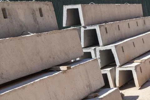 Cement block form for ditch Stock Photos