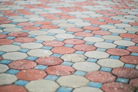 Cement block pavement. Stock Photos
