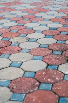 Cement block pavement. Stock Photos