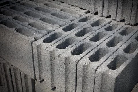 Cement blocks prepared for construction Stock Photos