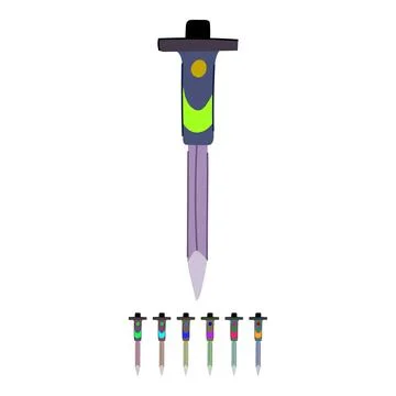 Cement brick chisel vector cartoon graphic Stock Illustration