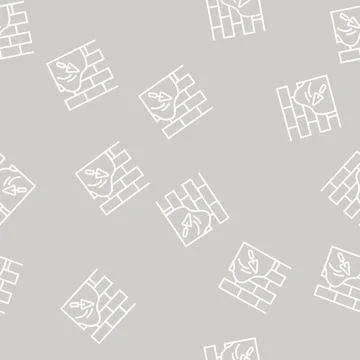 Cement on brick wall line seamless pattern イラスト素材
