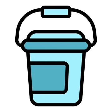 Cement bucket icon vector flat Stock Illustration