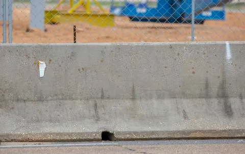 Cement Bumper at Construction Area Stock Photos