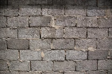 Cement cinder block wall background, brick textur Stock Photos