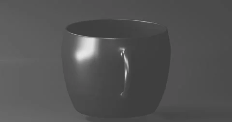 Cement color Glossy Cup Stock Footage 220076369