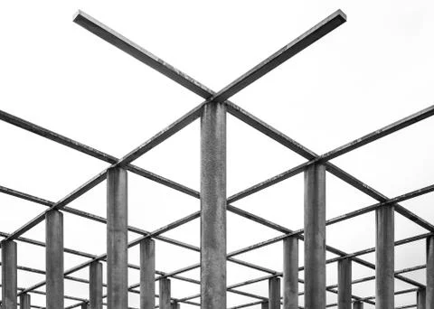 Cement Columns Chair Rough Texture Perspective Overhead Grid Geometric Patt.. Foto stock