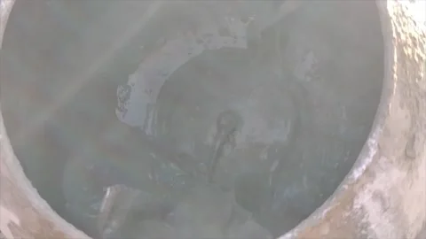Cement in a concrete mixer - slow motion frame Stock Footage 165118734