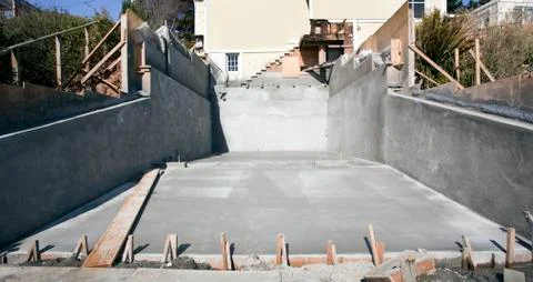 Cement driveway curing Stock Photos