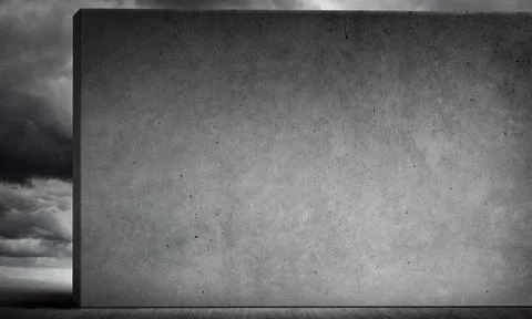 Cement empty banner Stock Photos