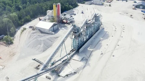 Cement factory with crusher and sorting machine Stock Footage 110632586
