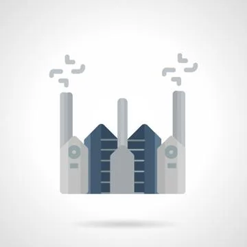 Cement factory flat color vector icon Stock Illustration