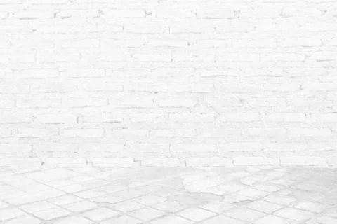 Cement Floor with Brick Wall Texture Background. Stock Photos
