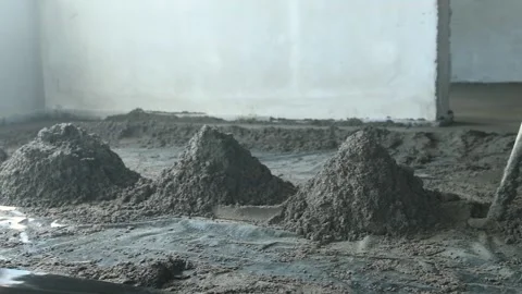 Cement floor construction work Video stock 90892345