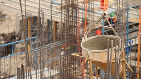 Cement funnel ascends Stock Footage 77100080