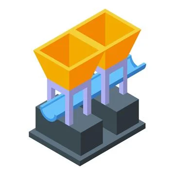 Cement line icon isometric vector. Mixer machine Stock Illustration
