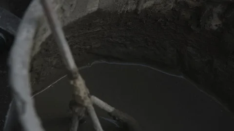 Cement is mixed in a bucket Stock Footage 112122799
