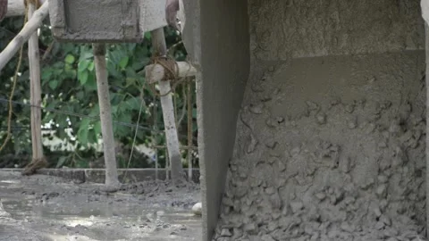 Cement Mixer in Action - Building Construction Site Stock Footage 324029075