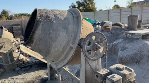 Cement mixer in Action Stock Footage 280077401
