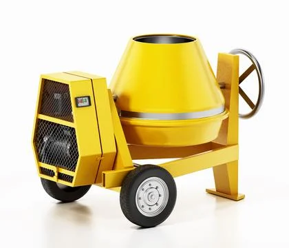 Cement mixer isolated on white background. 3D illustration Ilustración de archivo