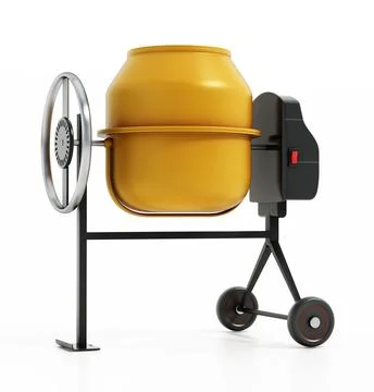 Cement mixer isolated on white background. 3D illustration Ilustración de archivo