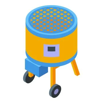 Cement mixer machine icon isometric vector. Concrete industry Stock Illustration